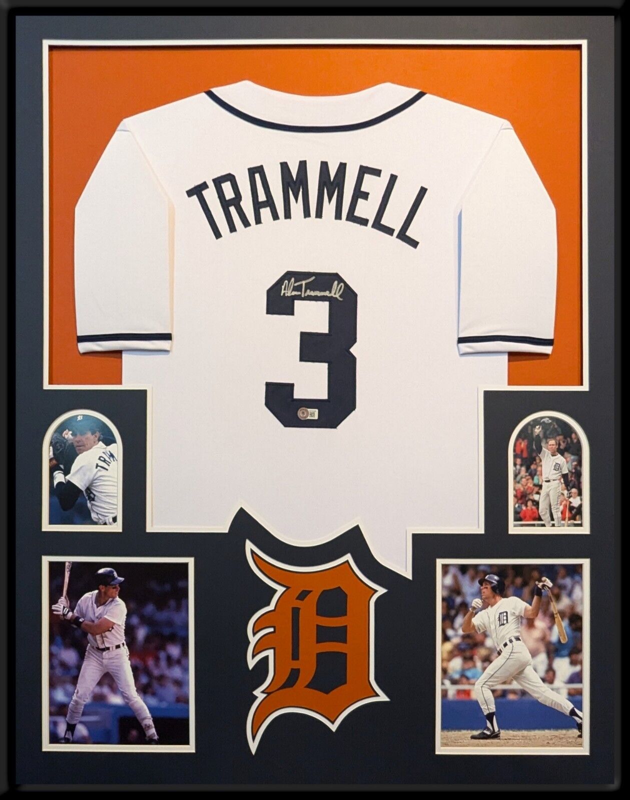 Framed Detroit Tigers Alan Trammell Autographed Signed Jersey Beckett Holo