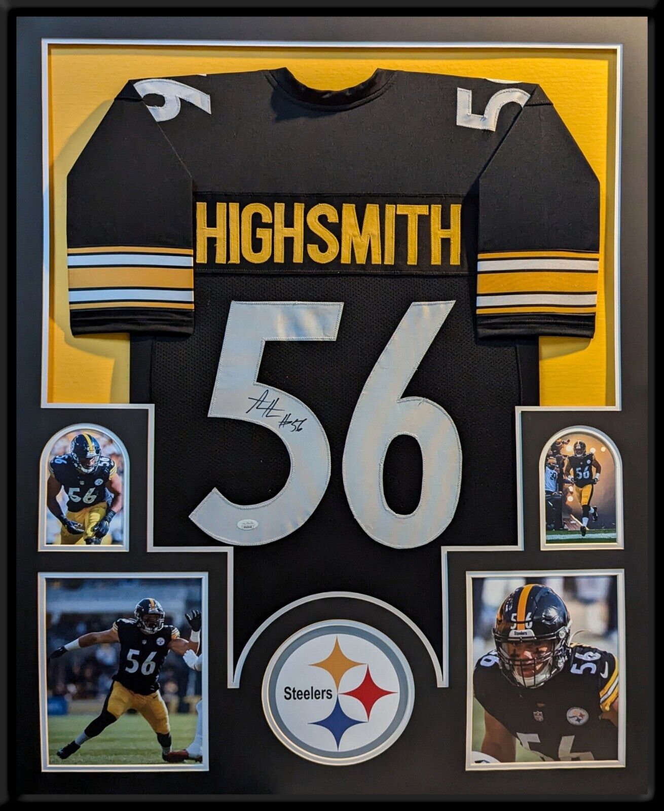 Framed Pittsburgh Steelers Alex Highsmith Autographed Signed Jersey Jsa Coa