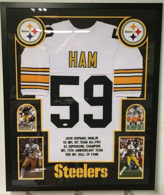 MVP Authentics Framed Jack Ham Autographed Signed Insc Pittsburgh Steelers Stat Jersey Jsa Coa 630 sports jersey framing , jersey framing