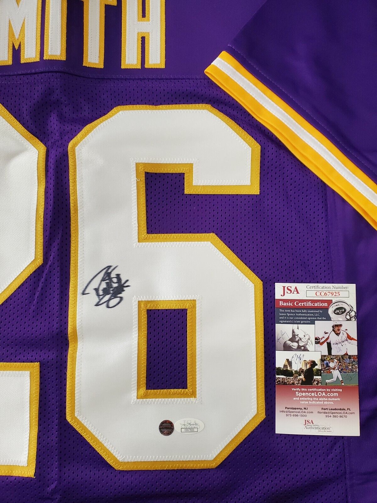 Minnesota Vikings Robert Smith Jr Autographed Signed Jersey Jsa Coa