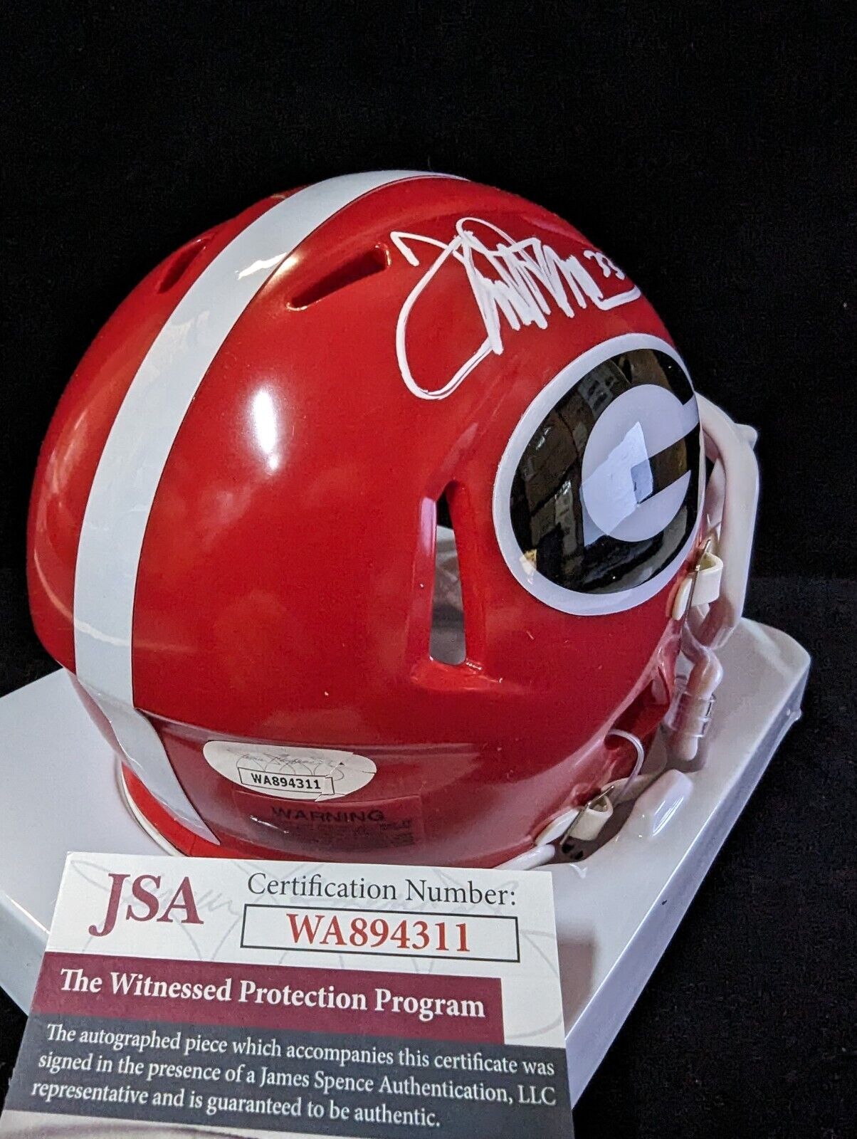 Georgia Bulldogs Terrell Davis Autographed Signed Mini Helmet Jsa Coa