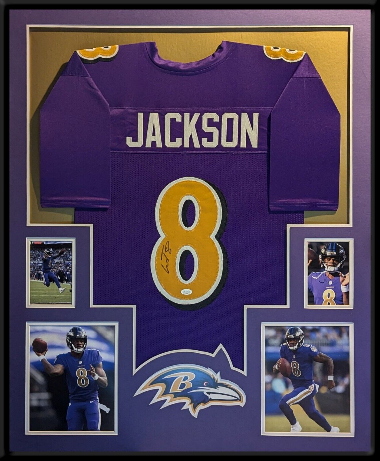 Framed Baltimore Ravens Lamar Jackson Autographed Signed Jersey Jsa Coa