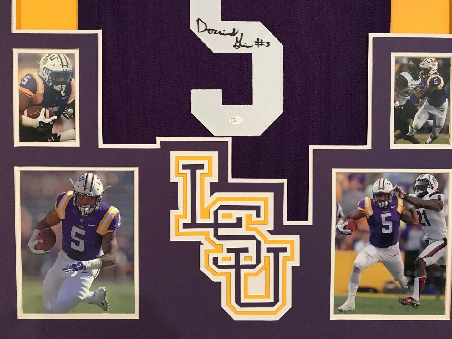 Framed Derrius Guice Autographed Signed Lsu Tigers Jersey Jsa Coa