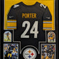 Suede Framed Pittsburgh Steelers Joey Porter Jr Autographed Jersey Jsa Coa