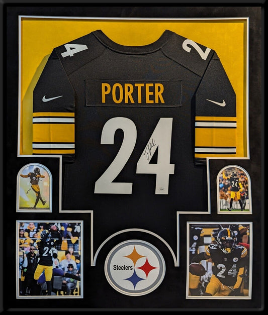 Suede Framed Pittsburgh Steelers Joey Porter Jr Autographed Jersey Jsa Coa