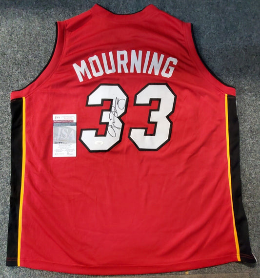 Miami Heat Alonzo Mourning Autographed Signed Jersey Jsa Coa