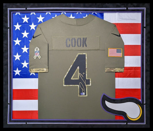 MVP Authentics Framed Minnesota Vikings Dalvin Cook Salute To Service Jersey Usa Bas Holo 720 sports jersey framing , jersey framing