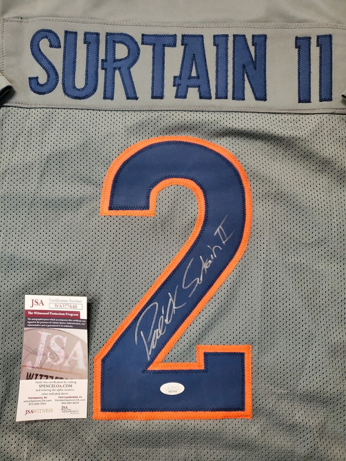 Denver Broncos Patrick Surtain Ii Autographed Signed Jersey Jsa  Coa