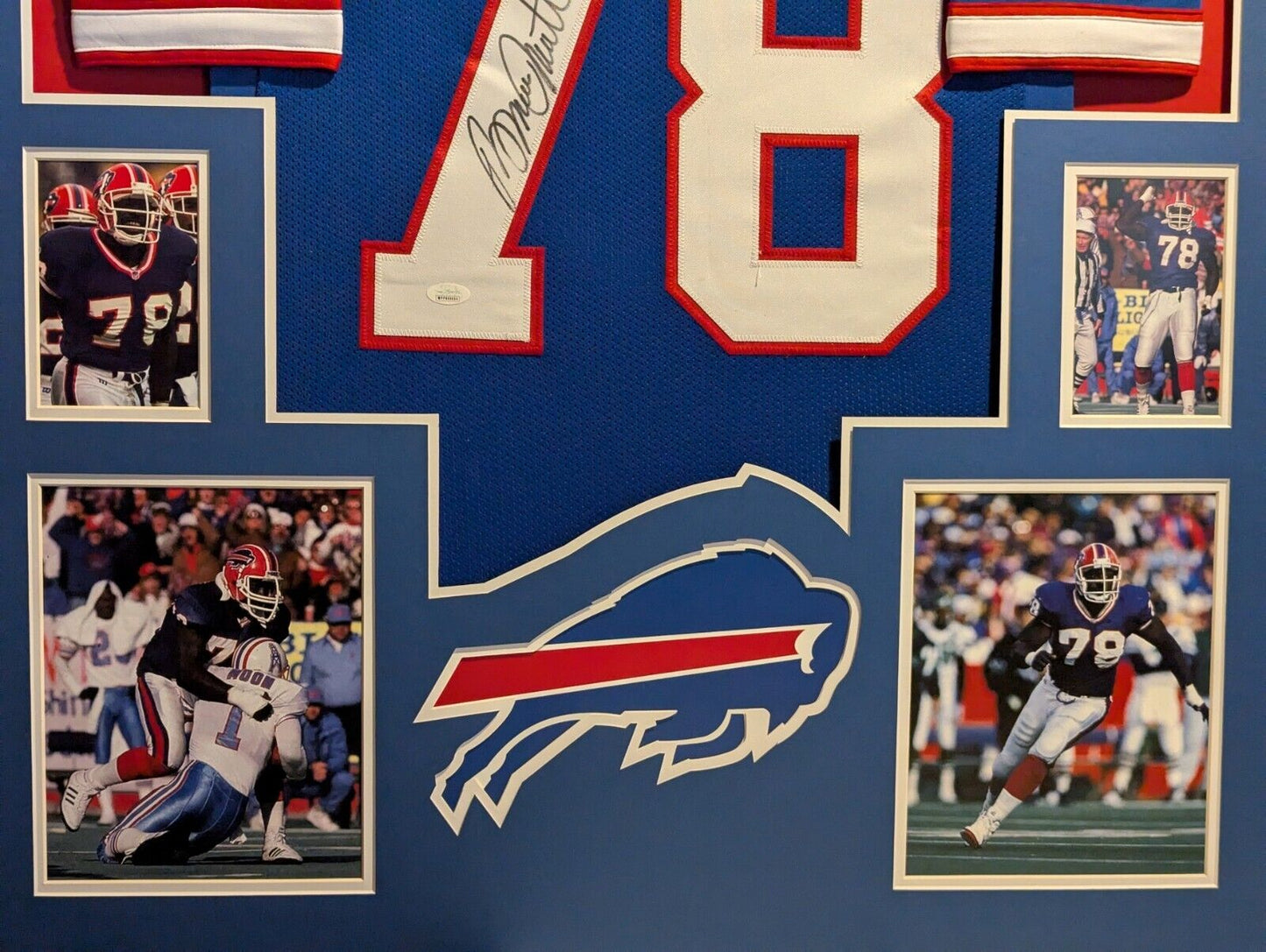 Framed Buffalo Bills Bruce Smith Autographed Signed Jersey Jsa Coa