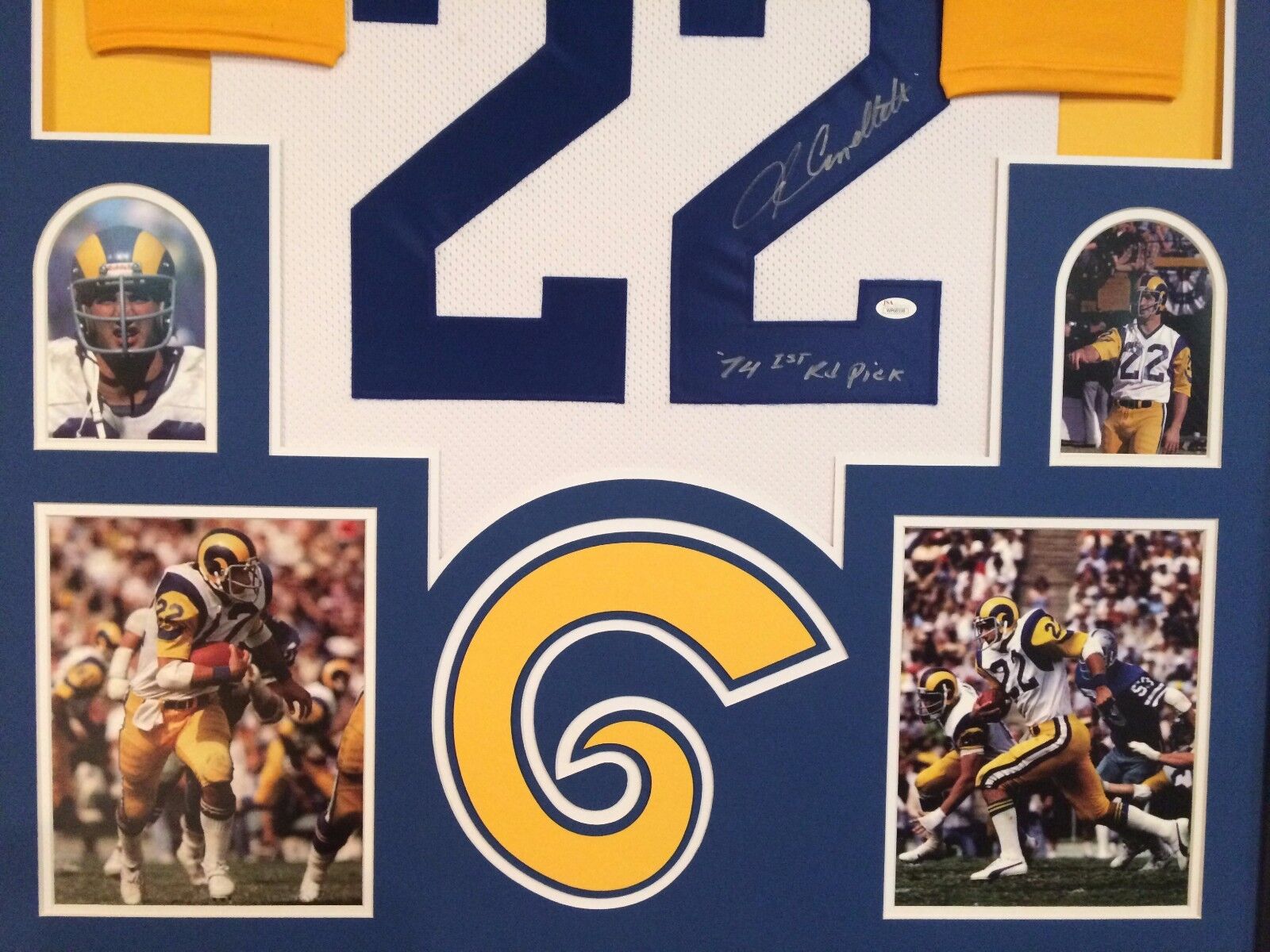 MVP Authentics Framed John Cappelletti Autographed Signed Inscribed L.A. Rams Jersey Jsa Coa 450 sports jersey framing , jersey framing