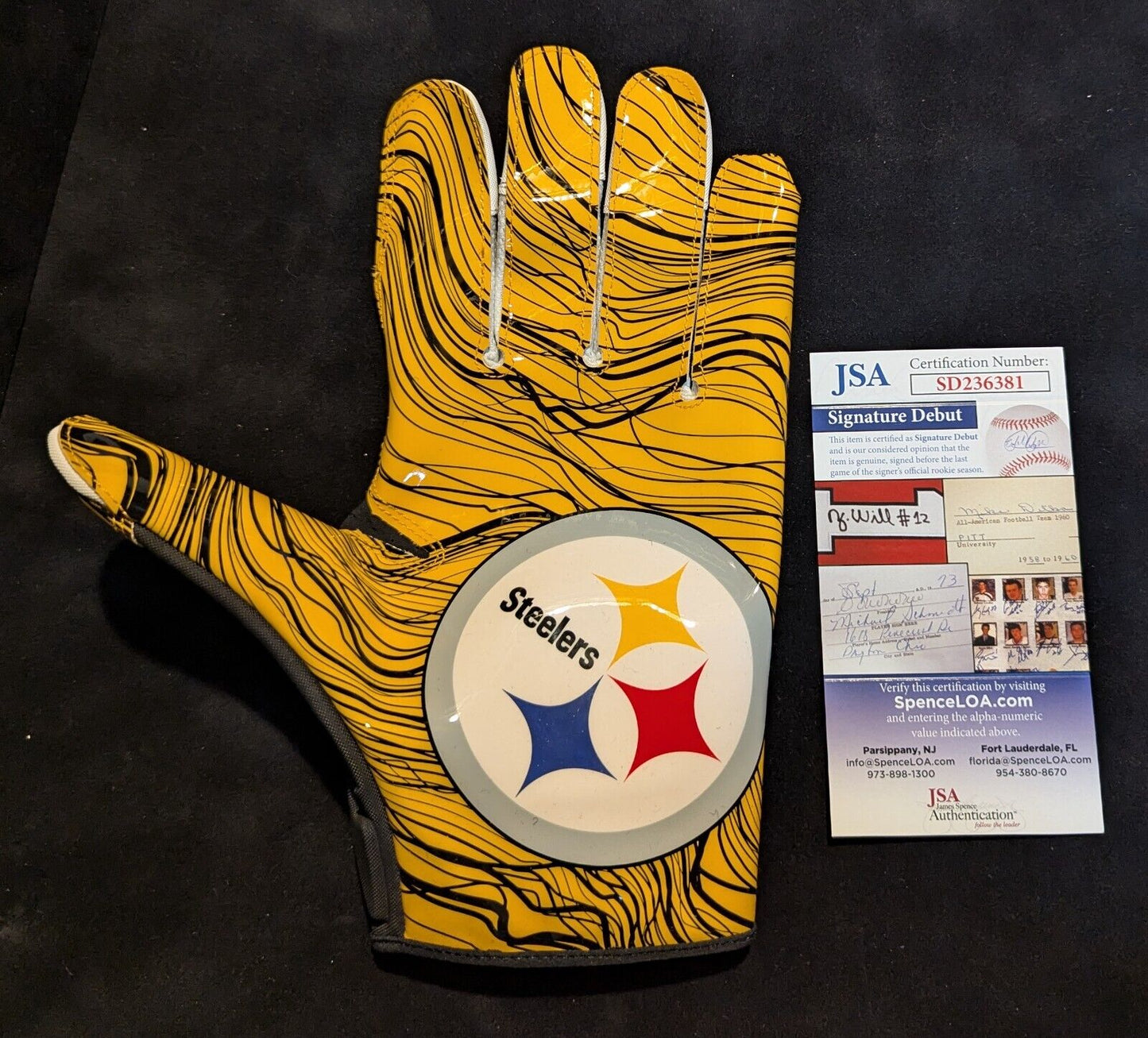 Pittsburgh Steelers Troy Fautanu Signed Glove Jsa Coa