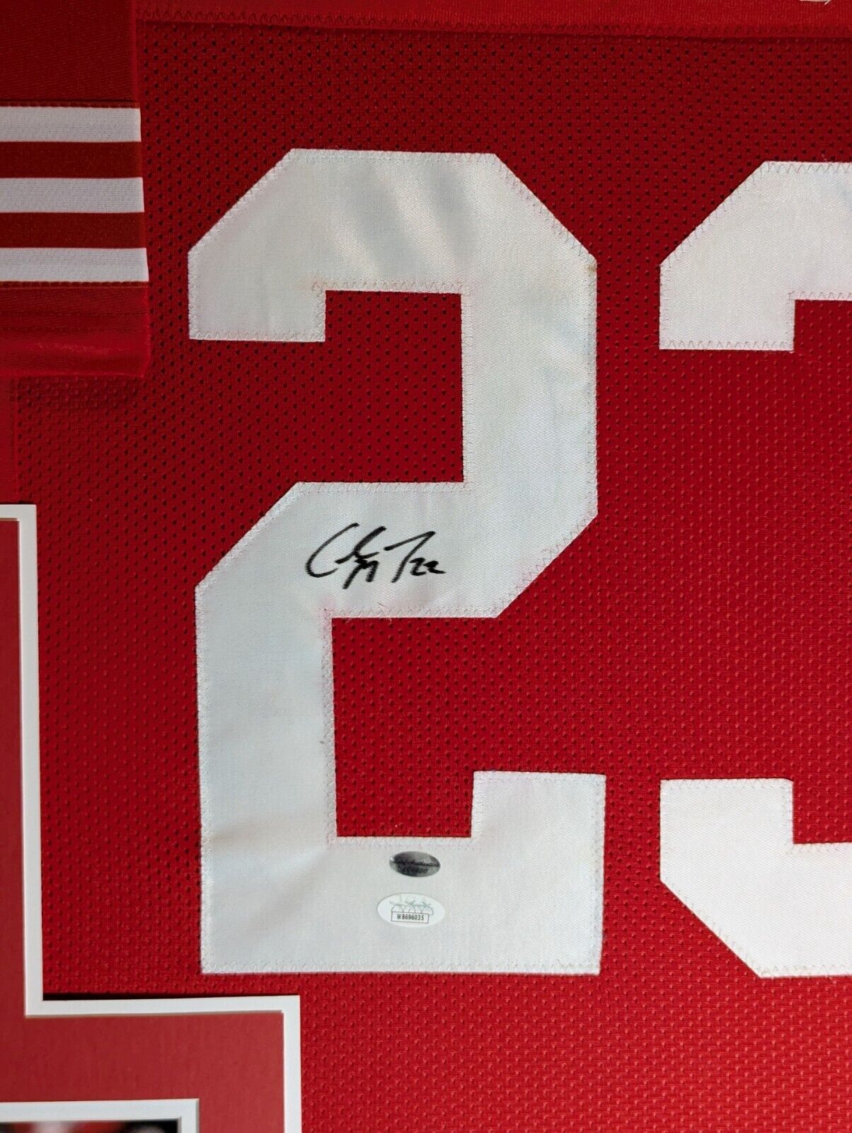 Framed San Francisco 49Ers Christian Mccaffrey Autographed Signed Jersey Jsa Coa