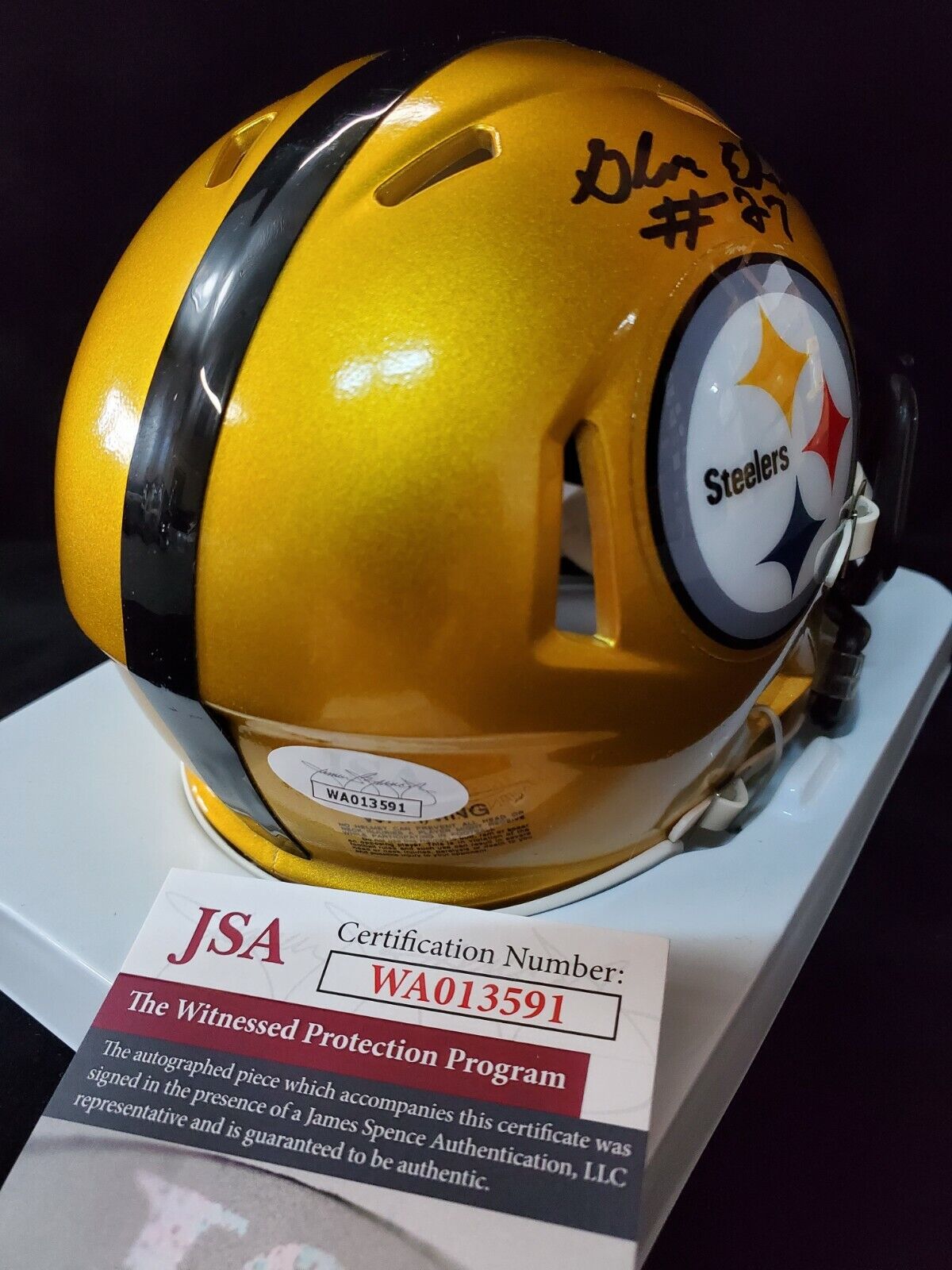 Pittsburgh Steelers Glen Edwards Signed Flash Mini Helmet Jsa Coa