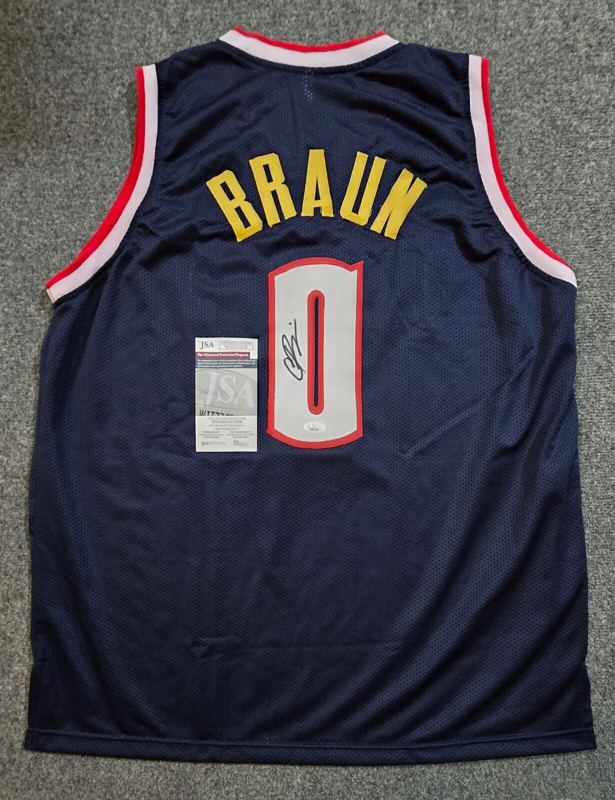 Denver Nuggets Christian Braun Autographed Signed Jersey Jsa Coa