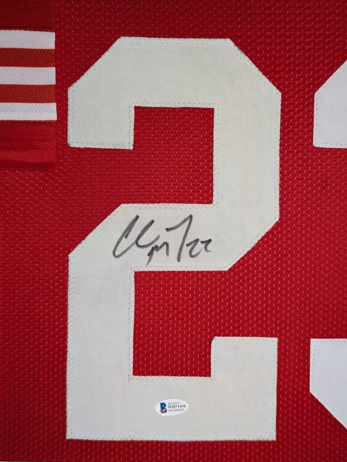 Framed San Francisco 49Ers Christian Mccaffrey Autographed Signed Jersey Beckett