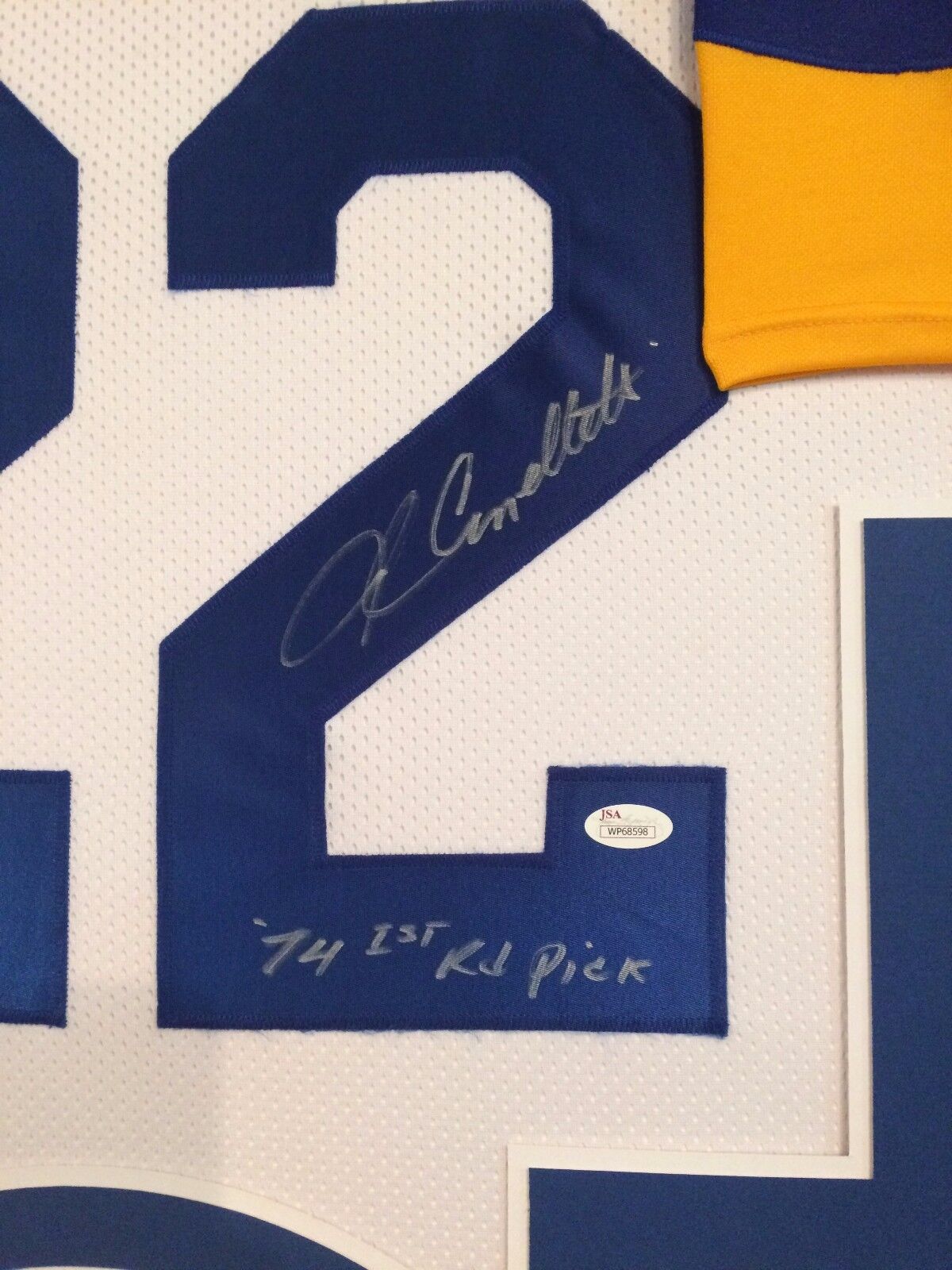 MVP Authentics Framed John Cappelletti Autographed Signed Inscribed L.A. Rams Jersey Jsa Coa 450 sports jersey framing , jersey framing