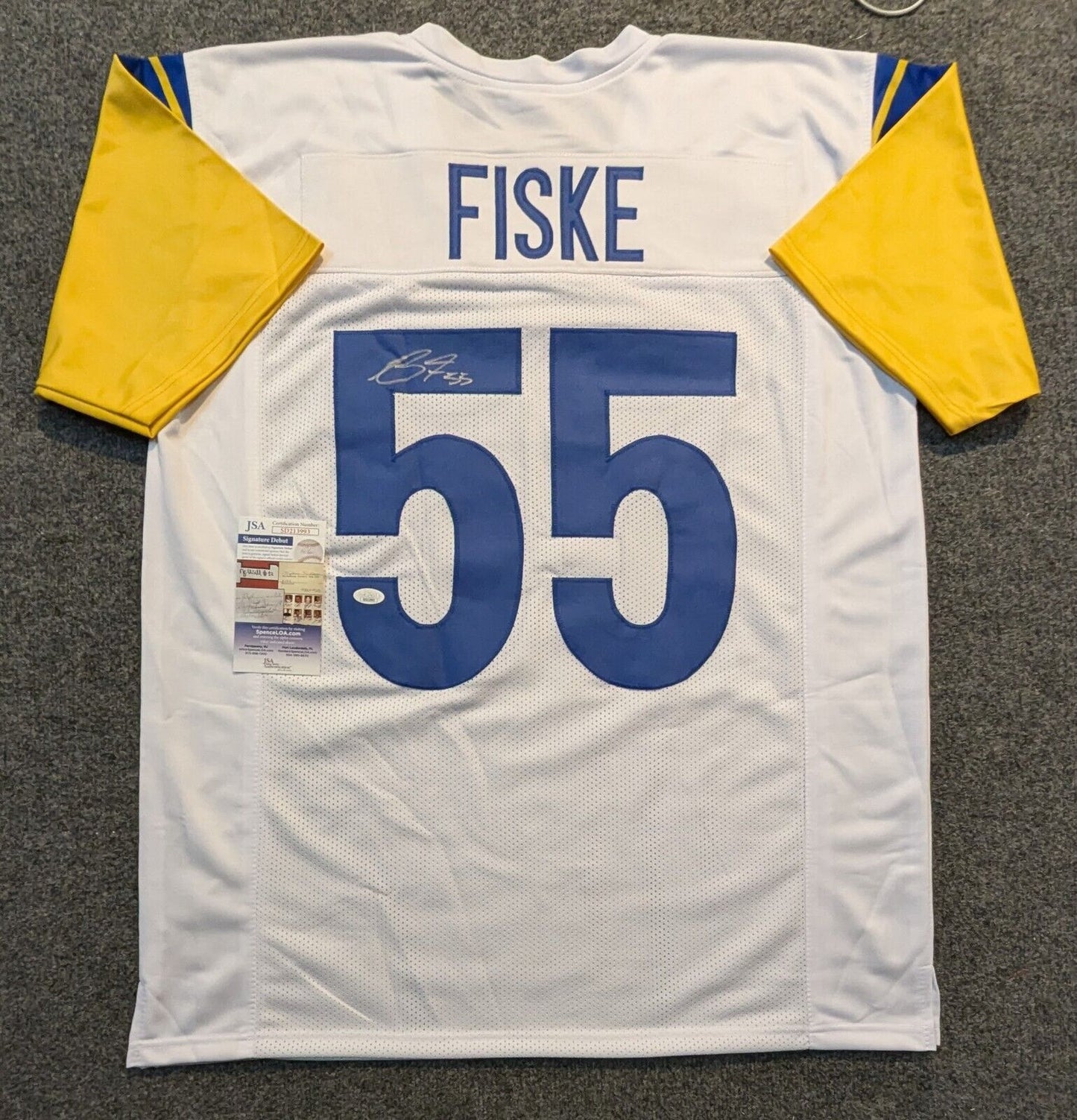 Los Angeles Rams Braden Fiske Autographed Signed Jersey Jsa Coa