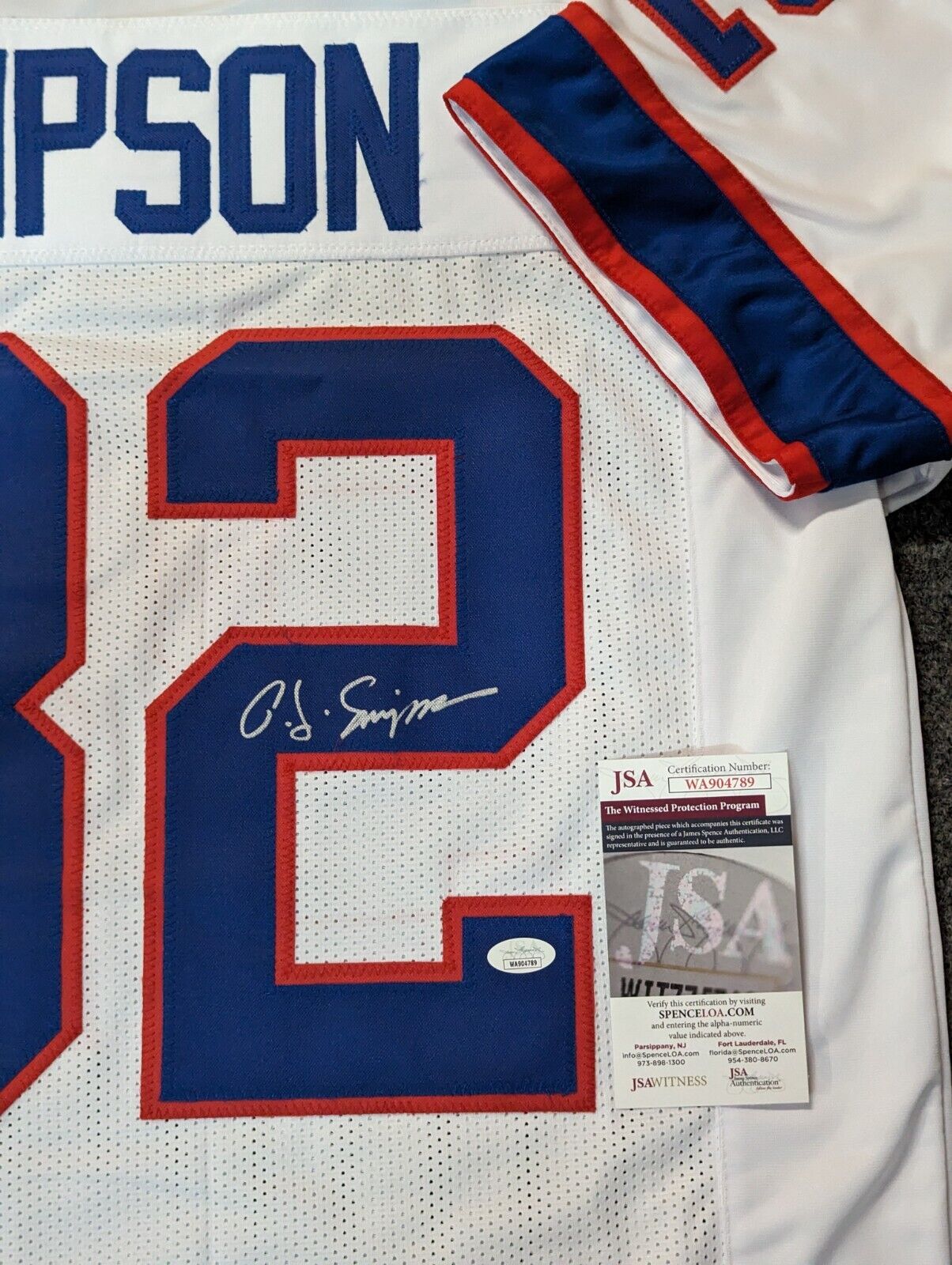 OJ Simpson JSA selling Witnessed Authentic Autograph Jersey