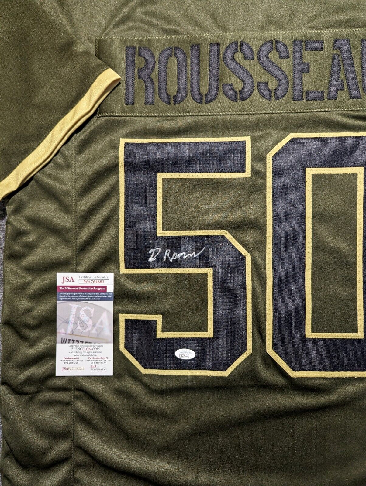 Buffalo Bills Gregory Rousseau Autographed Salute To Service Jersey Jsa Coa