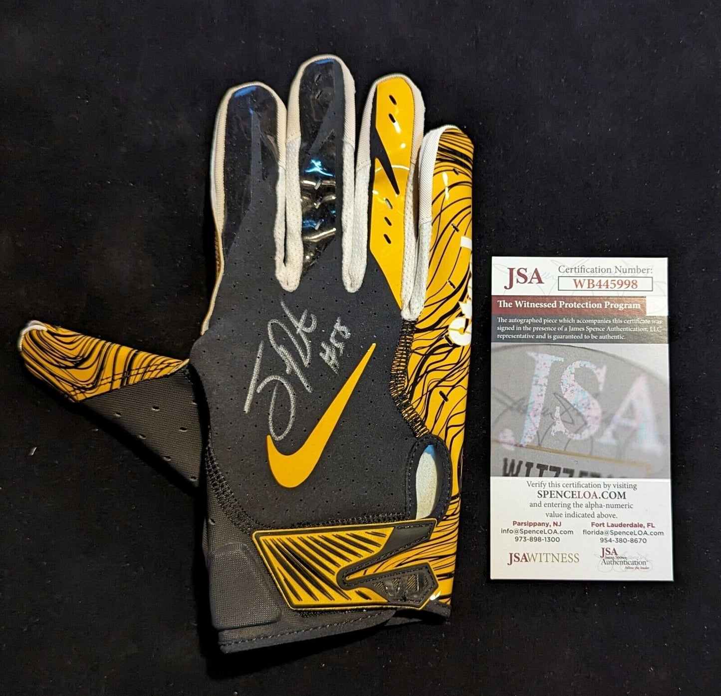 Pittsburgh Steelers Joey Porter Jr & Sr Signed Pair Of Gloves Jsa Coa