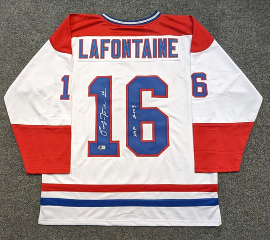 Pat Lafontaine Autographed Signed Inscribed "Hof 2003" Usa Hockey Jersey Beckett