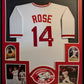 Framed Cincinnati Reds Rose Autographed Signed Jersey Jsa Coa