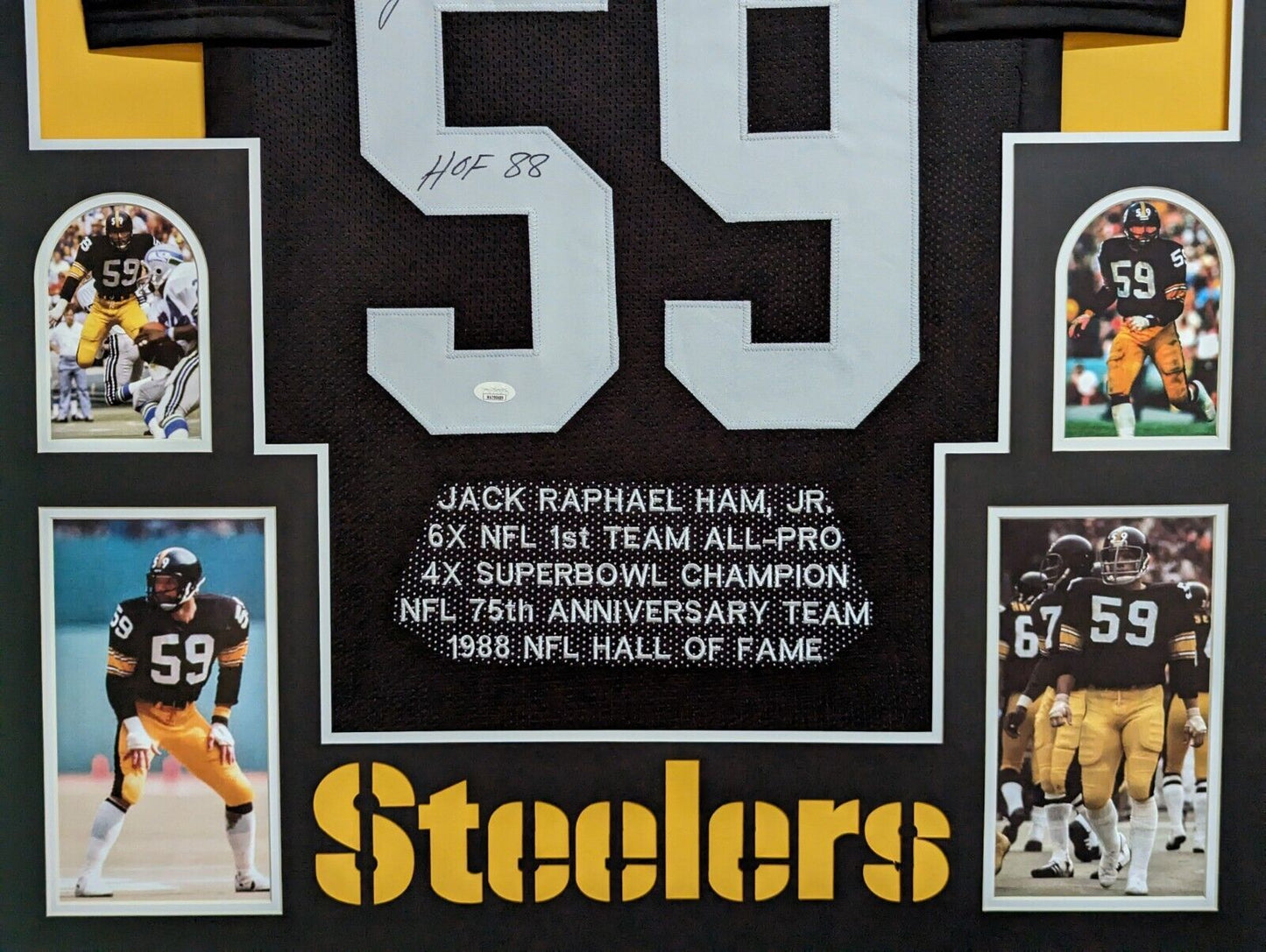 MVP Authentics Framed Jack Ham Autographed Signed Insc Pittsburgh Steelers Stat Jersey Jsa Coa 630 sports jersey framing , jersey framing