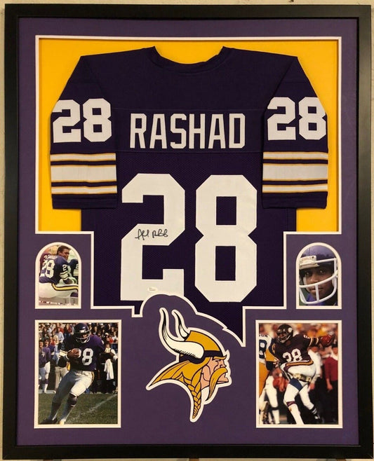 MVP Authentics Framed Minnesota Vikings Ahmad Rashad Autographed Signed Jersey Jsa Coa 450 sports jersey framing , jersey framing