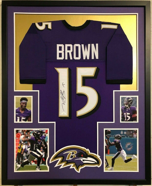 Framed Baltimore Ravens Marquise Brown Autographed Signed Jersey Jsa Coa