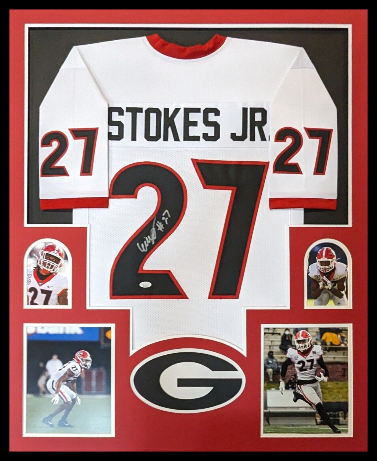 MVP Authentics Framed Georgia Bulldogs Eric Stokes Jr Autographed Signed Jersey Jsa Coa 450 sports jersey framing , jersey framing