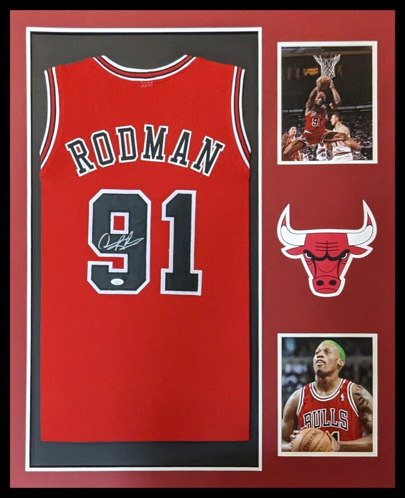 MVP Authentics Framed Chicago Bulls Dennis Rodman Autographed Signed Jersey Jsa Coa 445.50 sports jersey framing , jersey framing