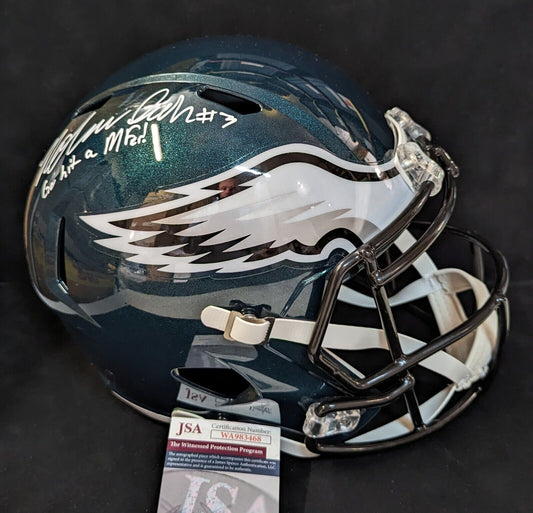 Philadelphia Eagles Nolan Smith Jr Signed Inscribed Full Size Speed Replica Helmet Jsa Coa