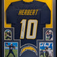 Framed Los Angeles Chargers Justin Herbert Autographed Signed Jersey Beckett