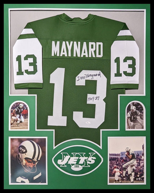 MVP Authentics Framed New York Jets Don Maynard Autographed Signed Inscribed Jersey Jsa Coa 675 sports jersey framing , jersey framing