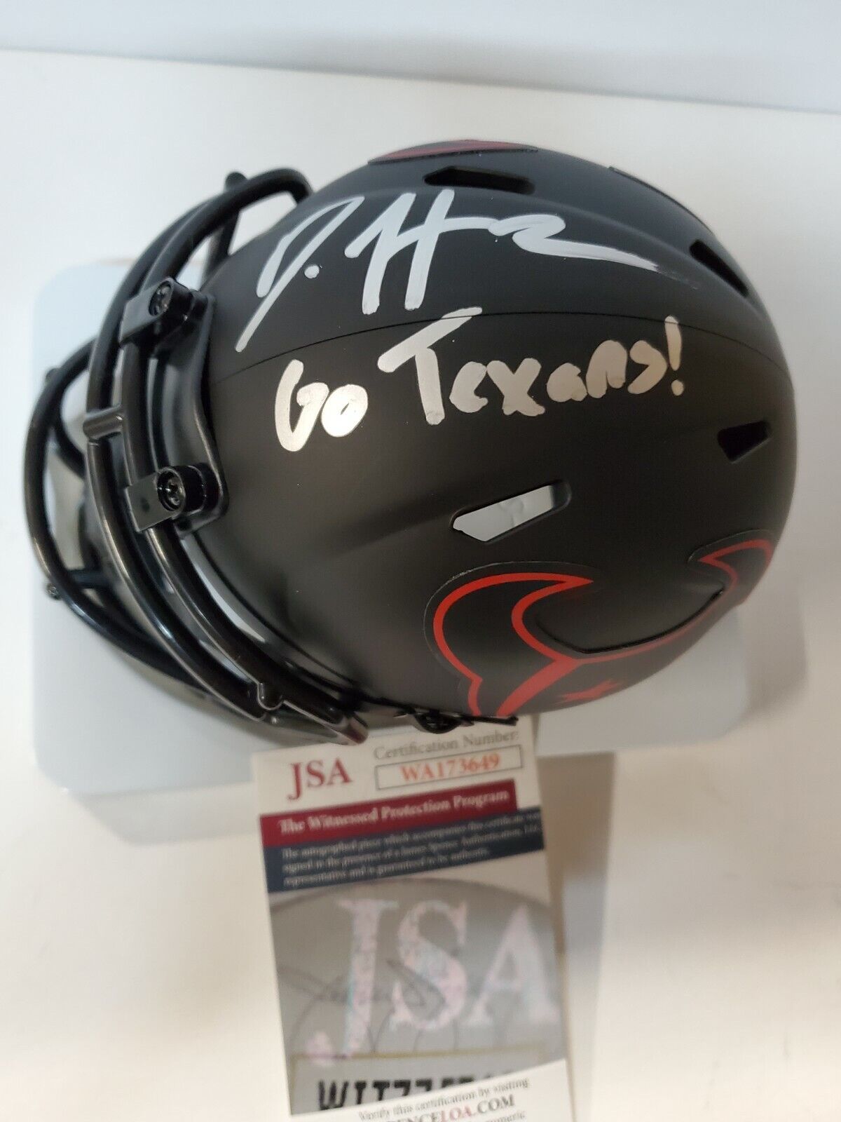 Houston Texans Daesean Hamilton Signed Inscribed Eclipse Mini Helmet J –  MVP Authentics