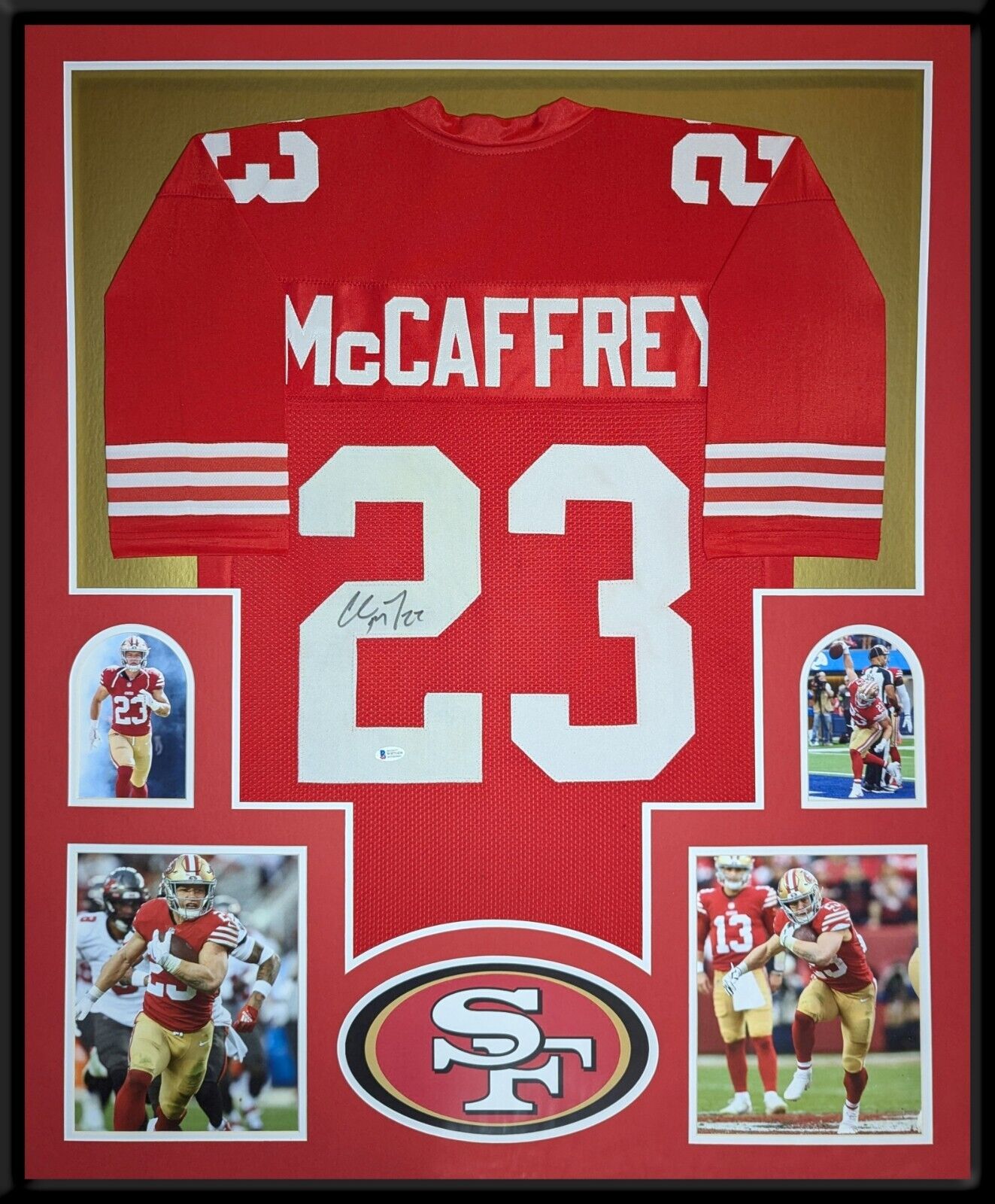 Framed San Francisco 49Ers Christian Mccaffrey Autographed Signed Jersey Beckett