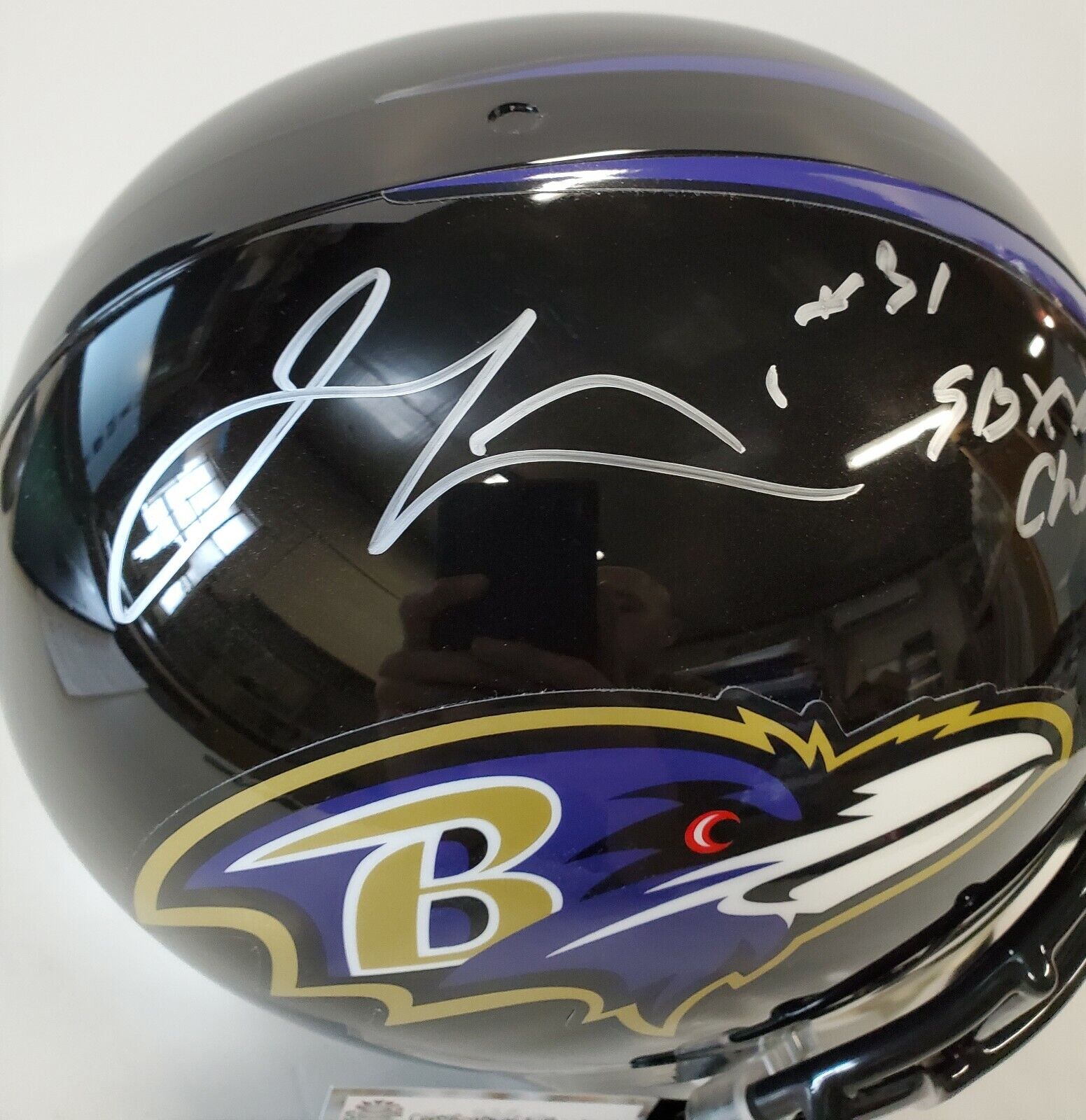 Ray Lewis Signed Full Size Ravens AMP Helmet HOF 18 & SB XXXV MVP