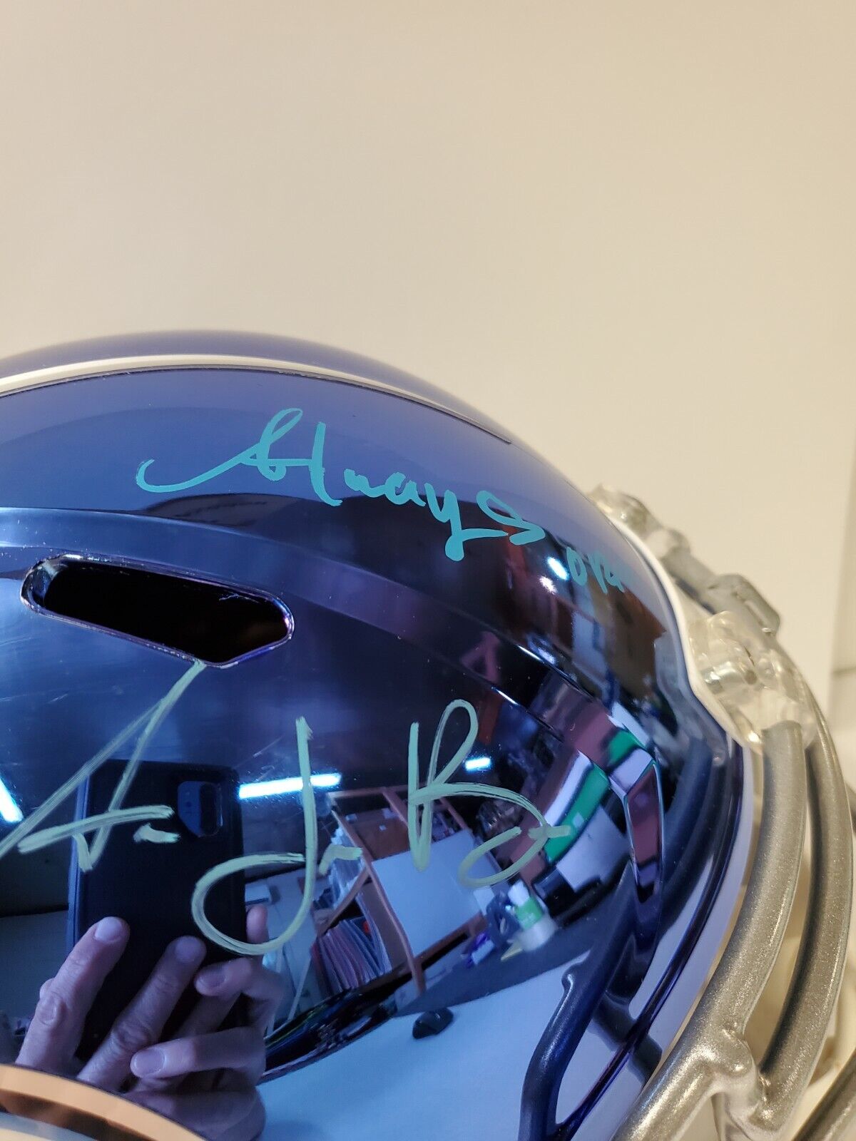 Aj Brown Rare Full Name Signed Inscribe Titans Chrome Replica F/S Helmet Jsa Coa