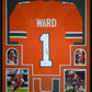 Framed Miami Hurricanes Cam Ward Autographed Signed Jersey Jsa Coa