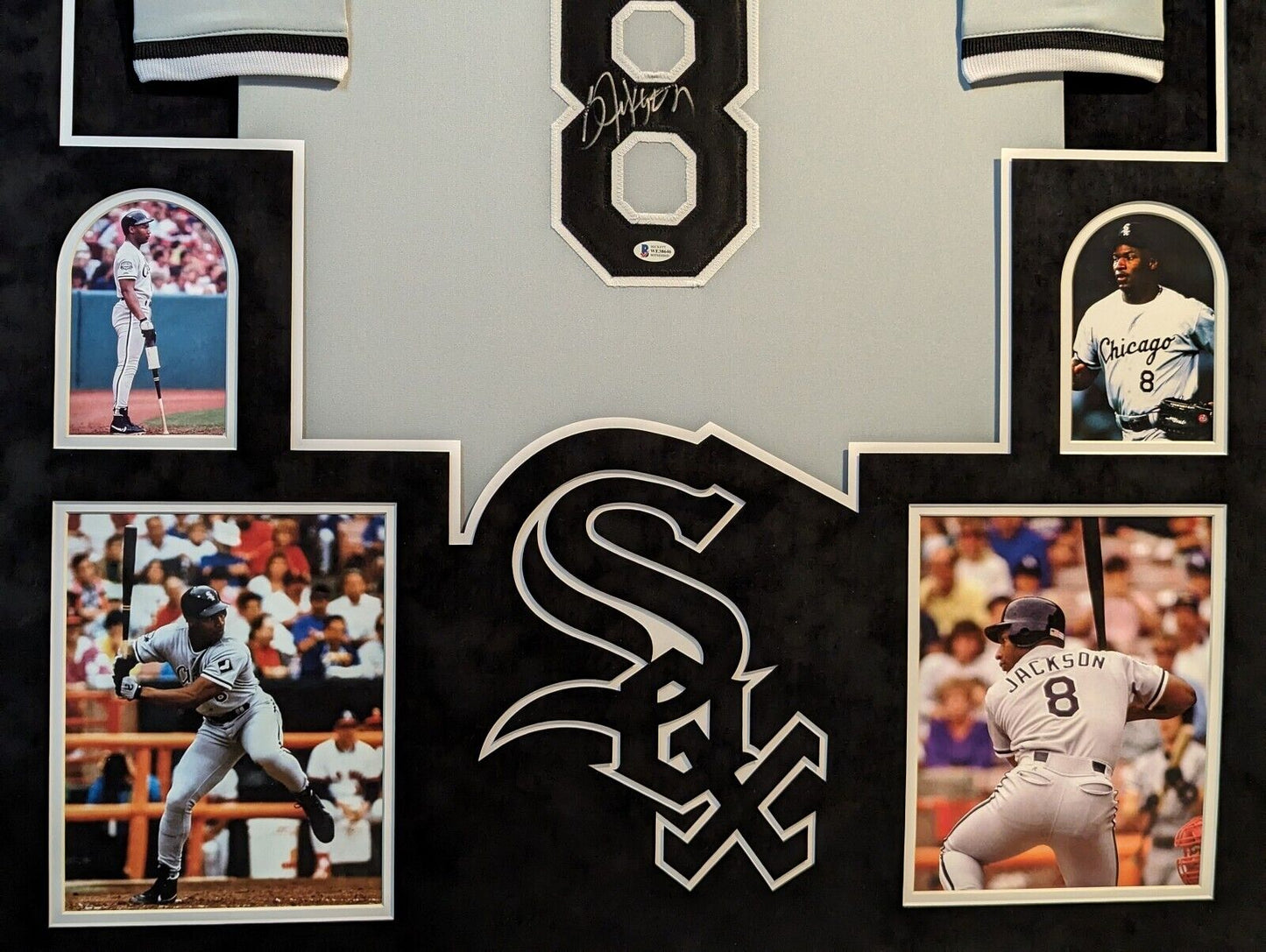 Framed Suede Bo Jackson Autographed Signed Chicago White Sox Beckett Coa