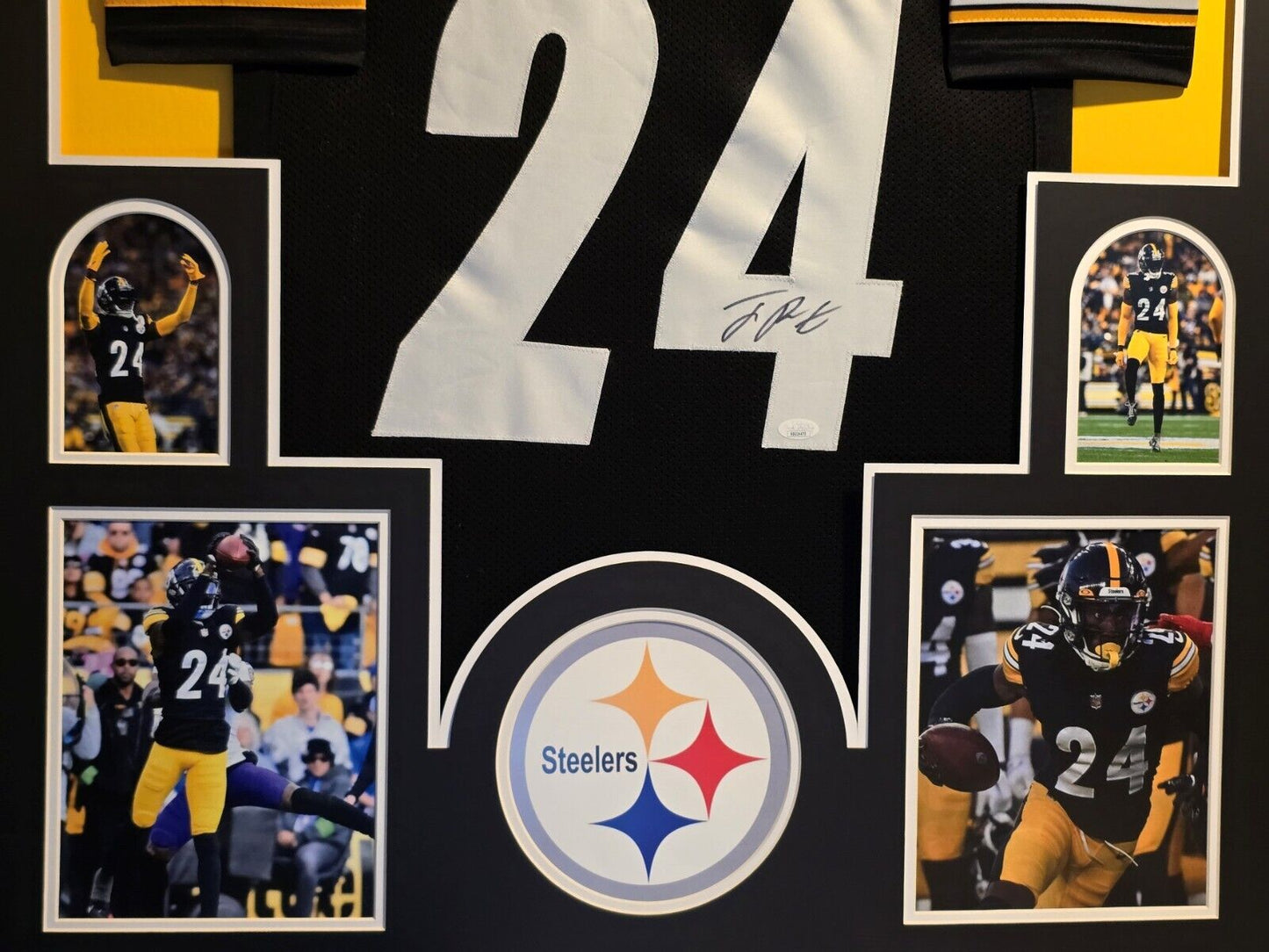 Framed Pittsburgh Steelers Joey Porter Jr Autographed Signed Jersey Jsa Coa