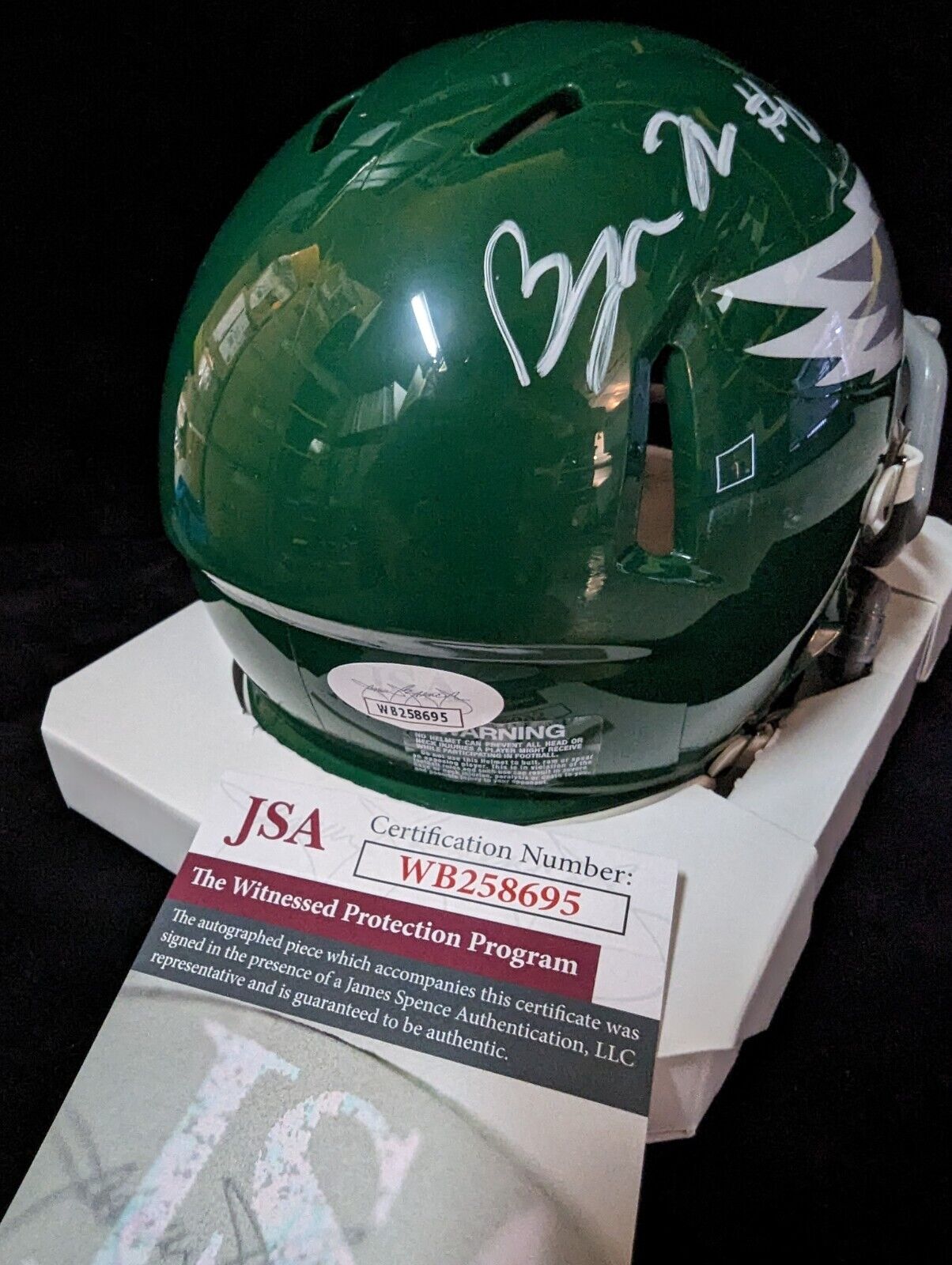 MVP Authentics Philadelphia Eagles Bryce Huff Autographed Signed Throwback Mini Helmet Jsa Coa 99 sports jersey framing , jersey framing