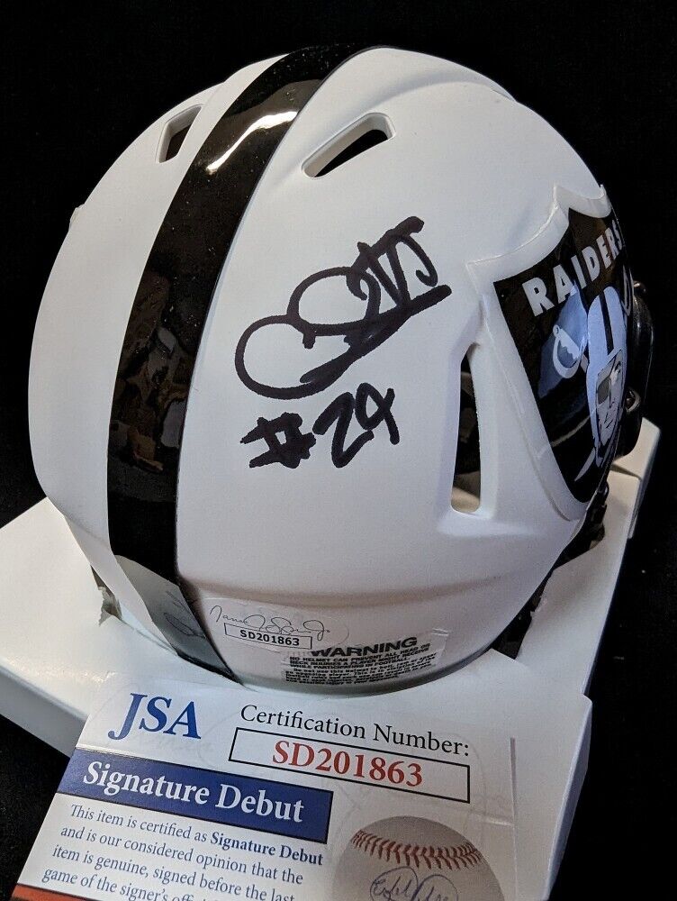 CHRIS SMITH Signed LV Raiders Lunar Eclipse Alt Speed Mini Helmet (JSA SD  COA)