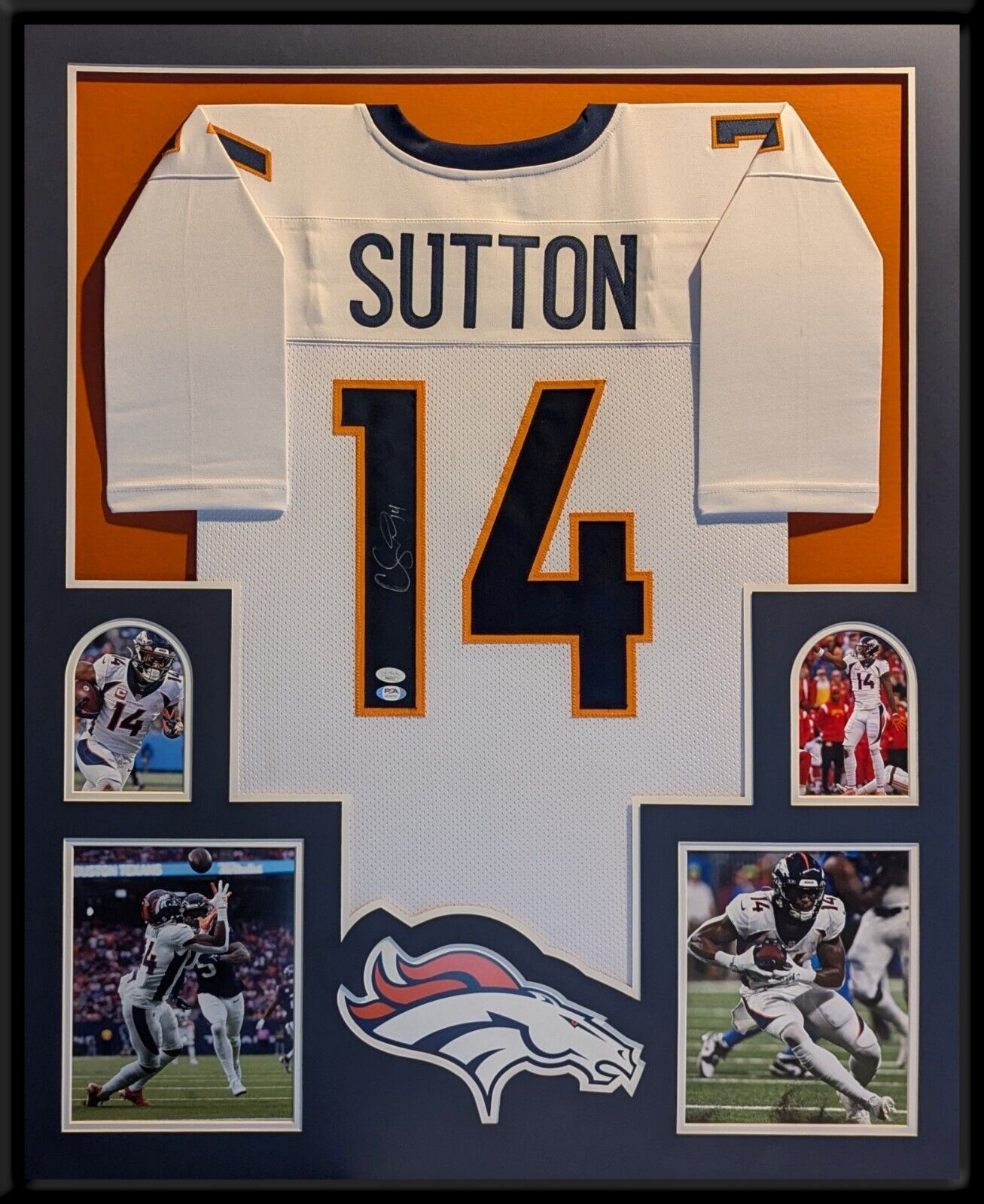 Framed Denver Broncos Courtland Sutton Autographed Signed Jersey Jsa Coa