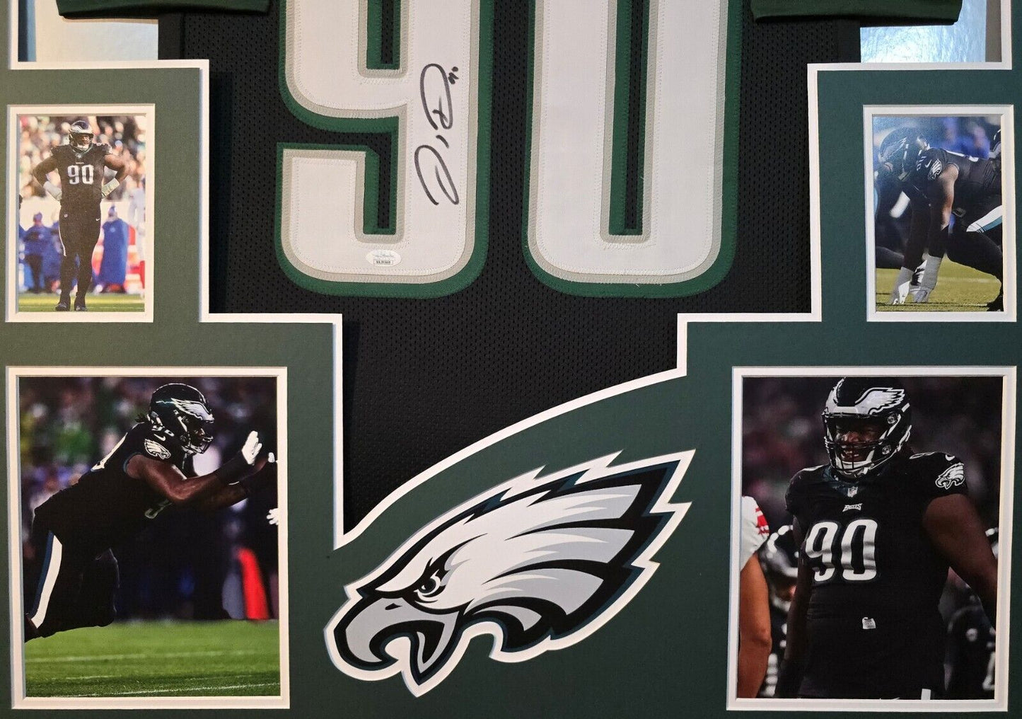 Framed Philadelphia Eagles Jordan Davis Autographed Signed Jersey Jsa Coa