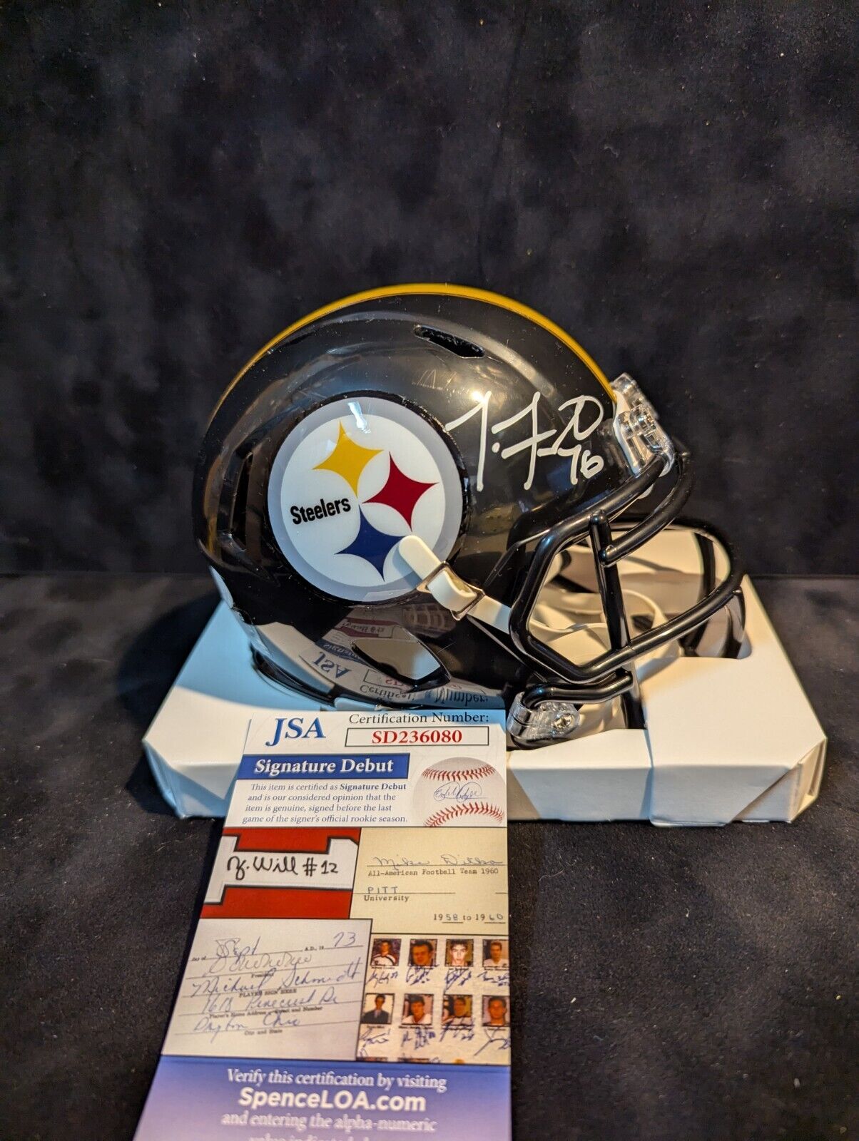 Pittsburgh Steelers Troy Fautanu Autographed Speed Mini Helmet Jsa Coa