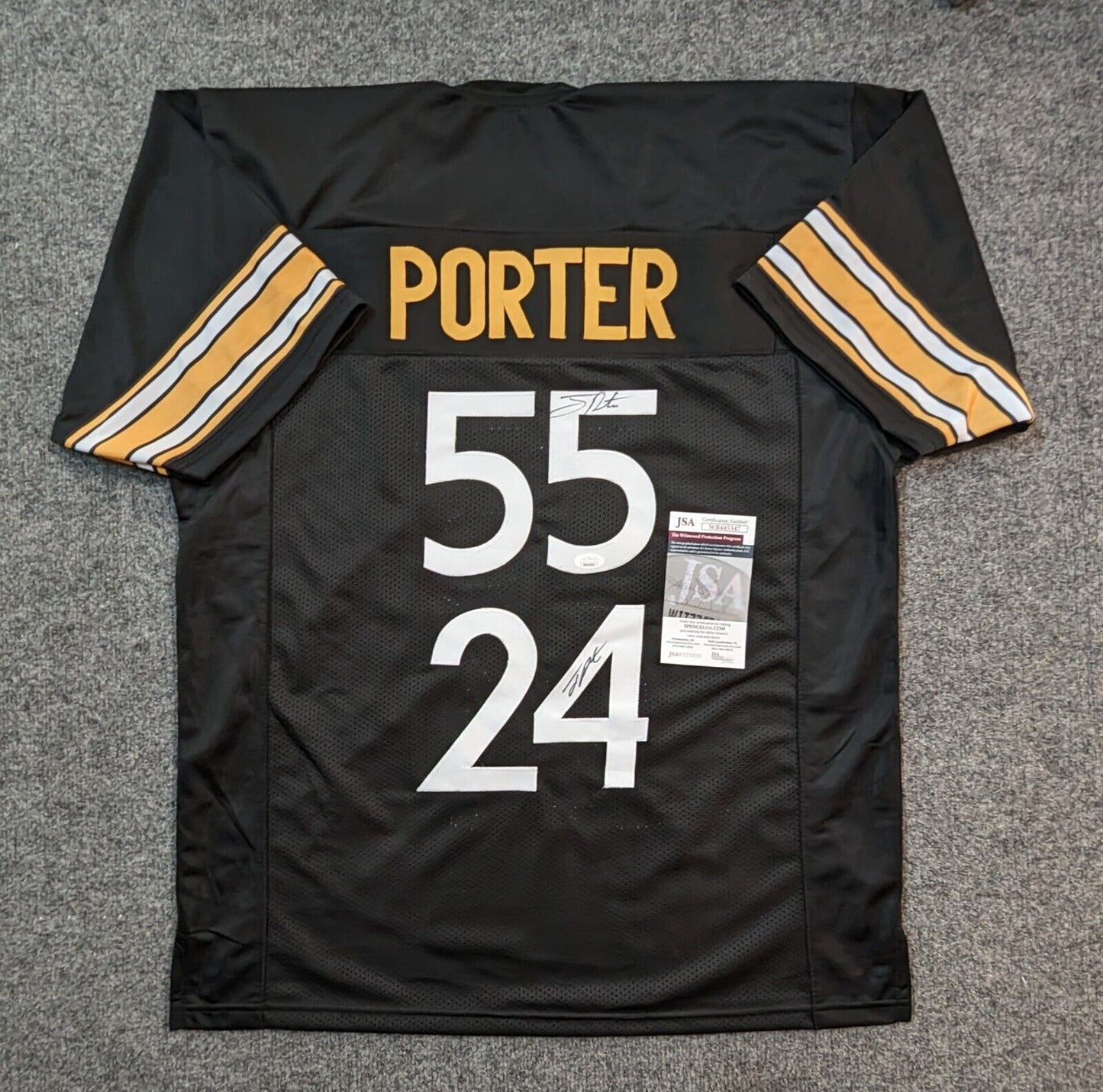 Pittsburgh Steelers Joey Porter Jr & Sr Dual Autographed Signed Jersey Jsa Coa