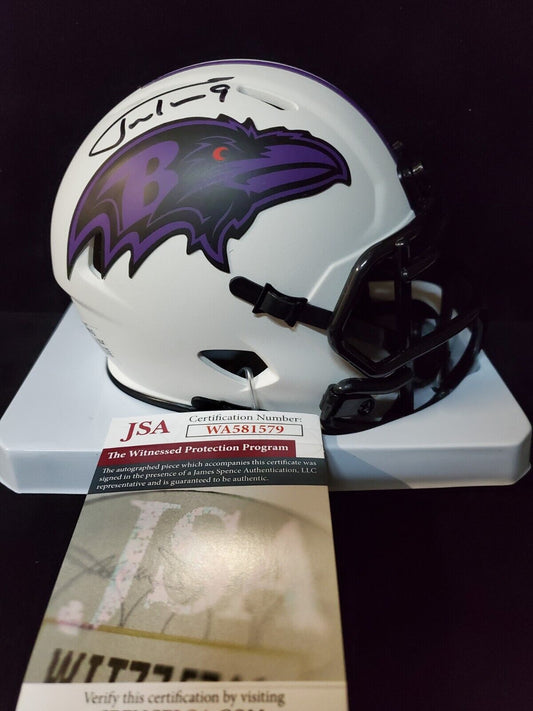 Baltimore Ravens Justin Tucker Signed Lunar Mini Helmet Jsa Coa