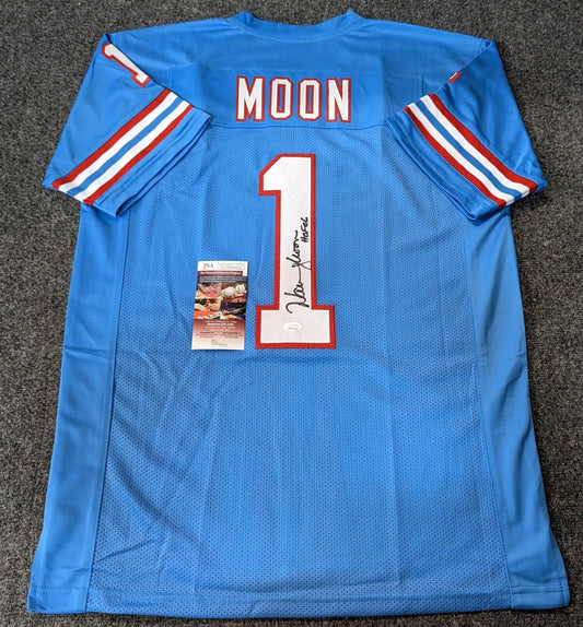 MVP Authentics Houston Oilers Warren Moon Autographed Signed Inscribed Jersey Jsa Coa 134.10 sports jersey framing , jersey framing