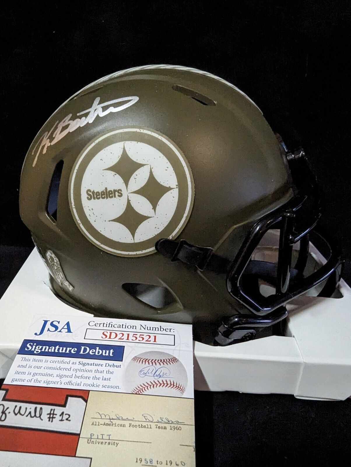 Pittsburgh Steelers Keeanu Benton Autographed Salute Mini Helmet Jsa Coa